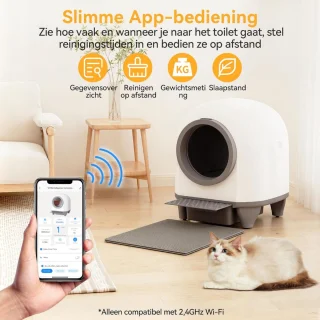Automatische zelfreinigende kattenbak met sensor