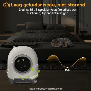 Automatische zelfreinigende kattenbak met sensor