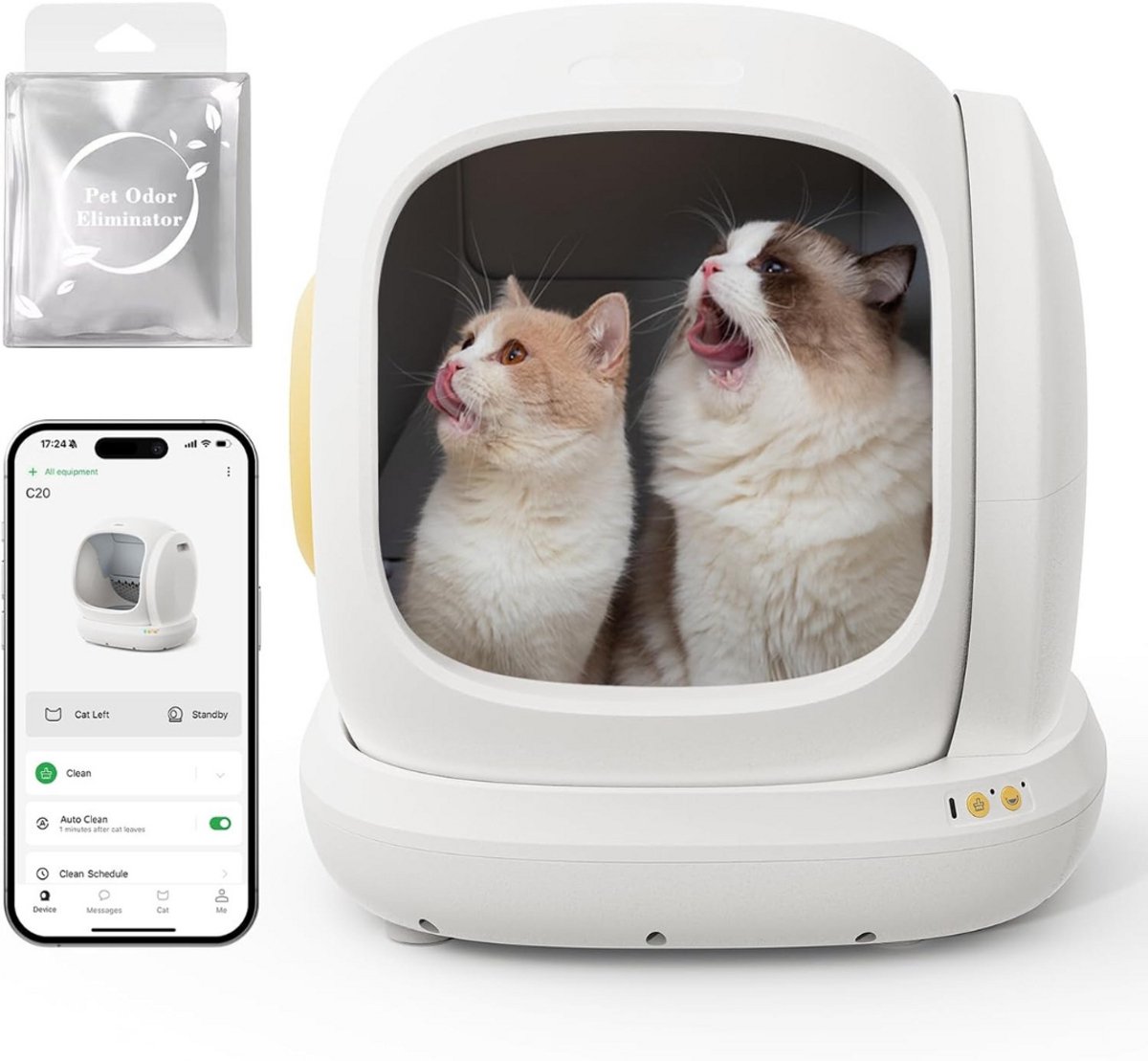 De Automatische zelfreinigende kattenbak met sensor in één oogopslag