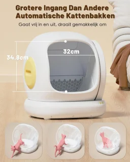 Automatische zelfreinigende kattenbak met sensor