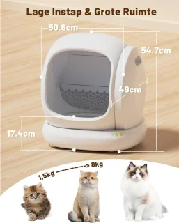 Automatische zelfreinigende kattenbak met sensor
