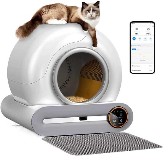 Automatische zelfreinigende kattenbak - slim model voor binnen review