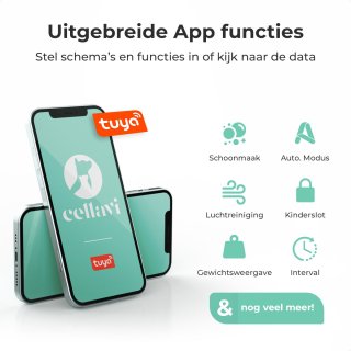 Cellavi Kattenbak Zelfreinigend XXL 65L Met App en Touchscreen