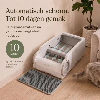 Wat vinden we goed aan de Conamor automatische zelfreinigende kattenbak wit