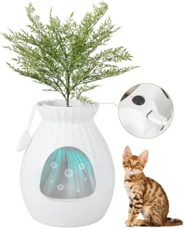 COSTWAY slimme kattenbak met plantontwerp review: decoratieve behuizing met ionen-ontgeuring