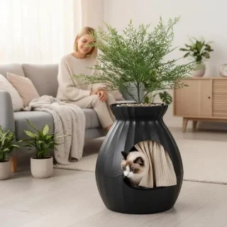 De Dailygoods slimme kattenbak, zwart kattenmeubilair in één oogopslag