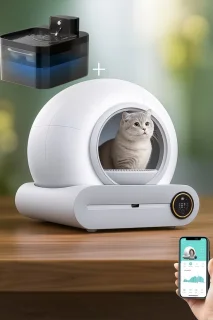 FelinoTech Kattenbak 65L Gesloten Kattentoilet + Drinkfontein Bundel