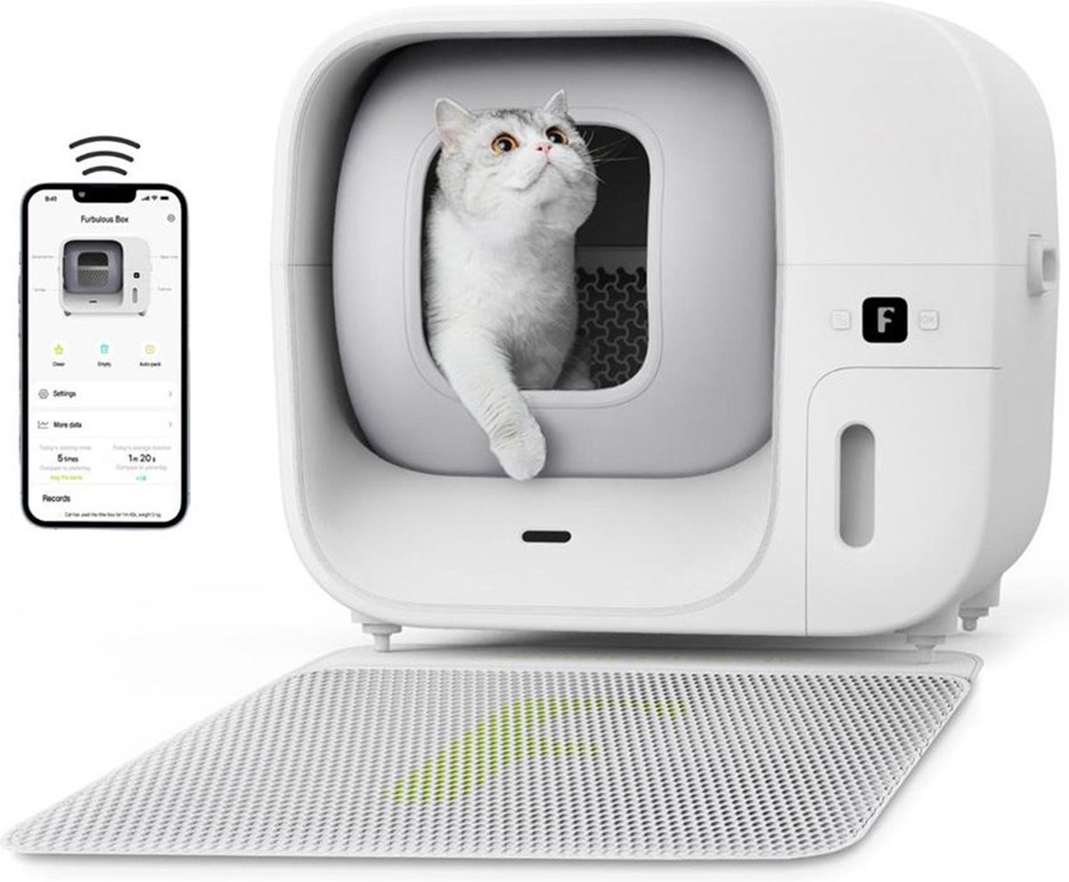 De Furbulous Automatische Kattenbak 60L Wit in één oogopslag
