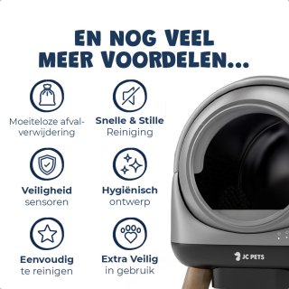 JC Pets Automatische Kattenbak 65L Grijs