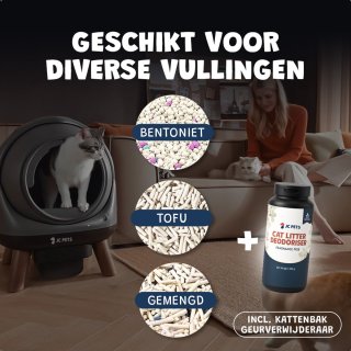 JC Pets Automatische Kattenbak 65L Grijs