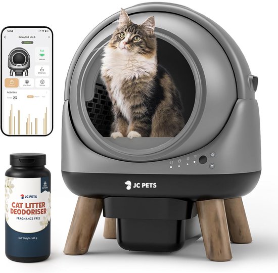 JC Pets Automatische Kattenbak 65L Grijs review