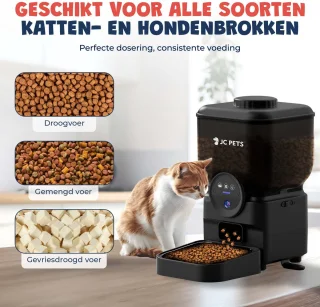 JC Pets Automatische Kattenbak XXL + Voerautomaat 6,5L