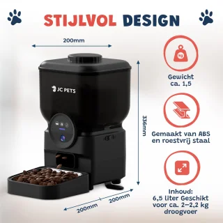 JC Pets Automatische Kattenbak XXL + Voerautomaat 6,5L