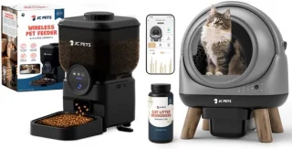 JC Pets Automatische Kattenbak XXL + Voerautomaat 6,5L
