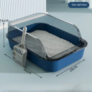 Kitty Sandbox Semi-gesloten Kattenbak - Blauw