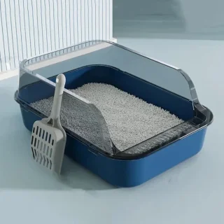 Kitty Sandbox Semi-gesloten Kattenbak - Blauw