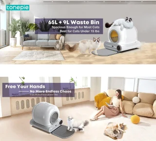 Serolux Automatische Kattenbak 65L Wit
