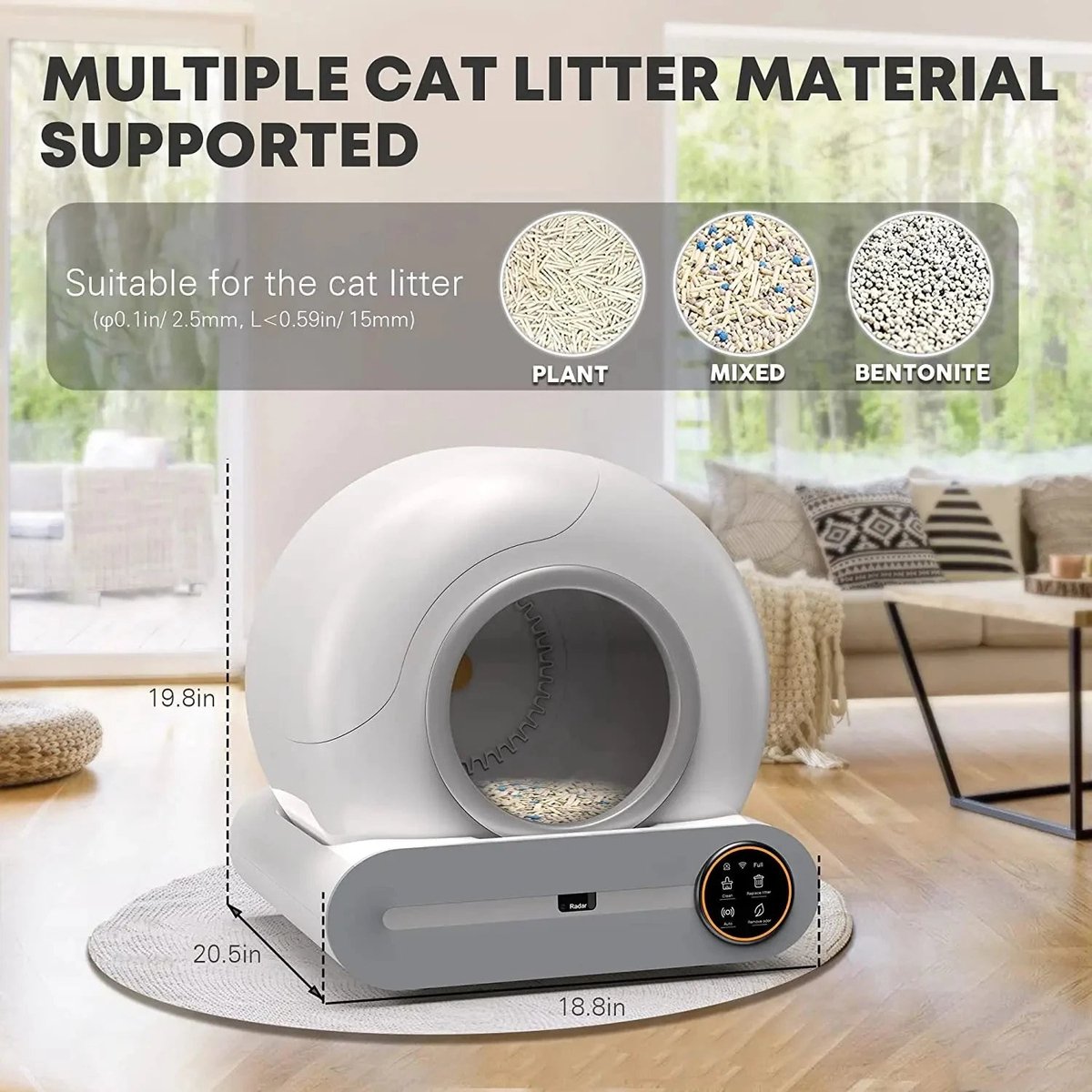 Wat vinden we goed aan de Slimme Automatische Kattenbak 65L met Opvanglade 9L