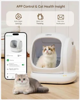 Slimme Automatische Kattenbak met App en Gezondheidsmonitoring