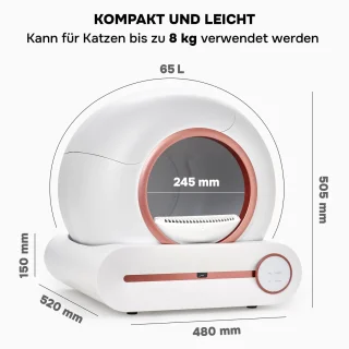 Slimme elektrische kattenbak roségoud