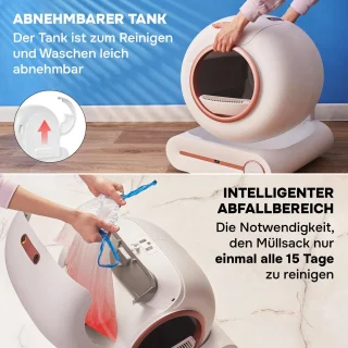 Slimme elektrische kattenbak roségoud