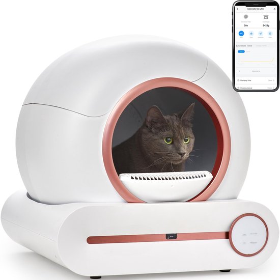 Slimme elektrische kattenbak roségoud review