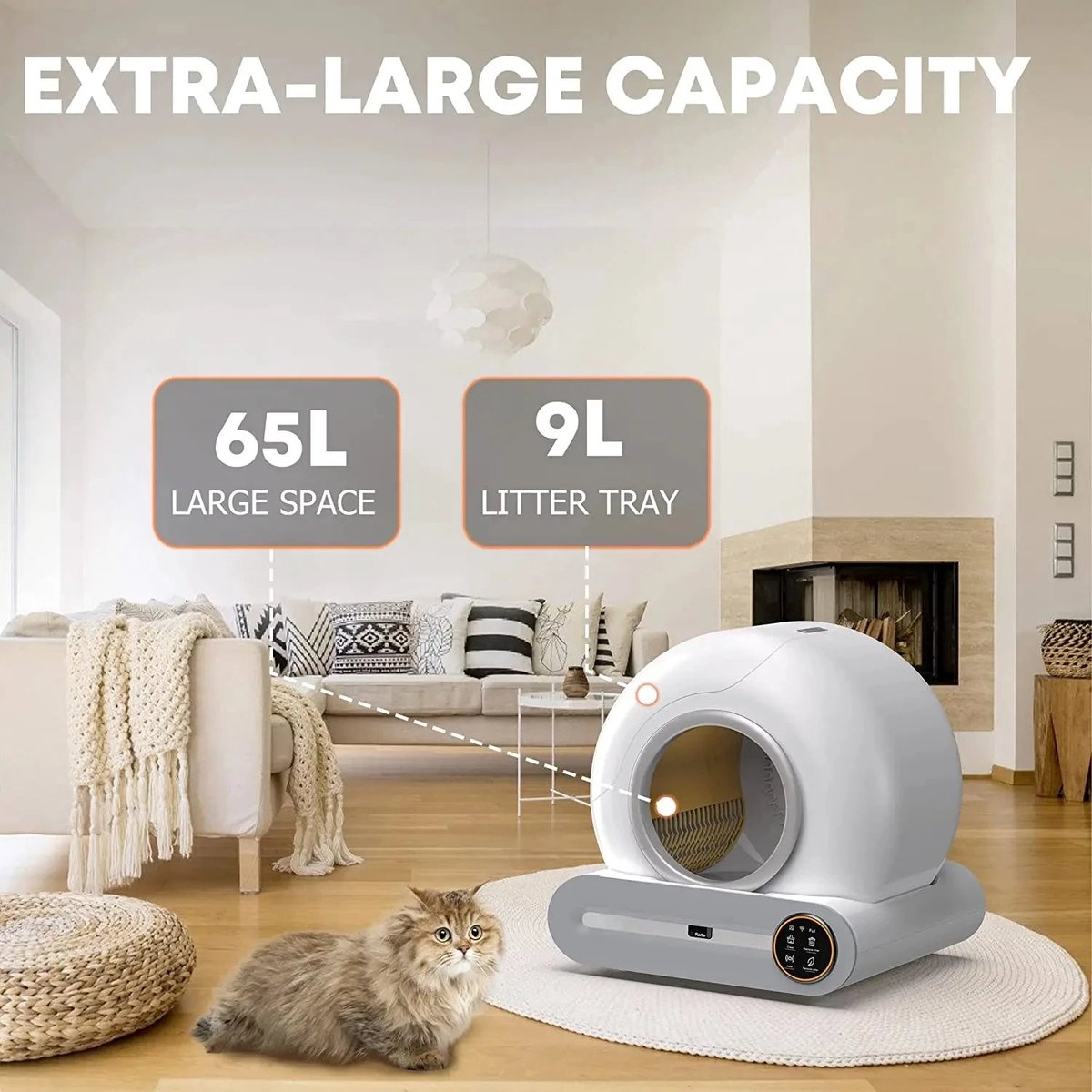 Wat vinden we goed aan de Slimme Kattenbak 65L - Automatische Zelfreinigende Kattenbak - Extra Groot