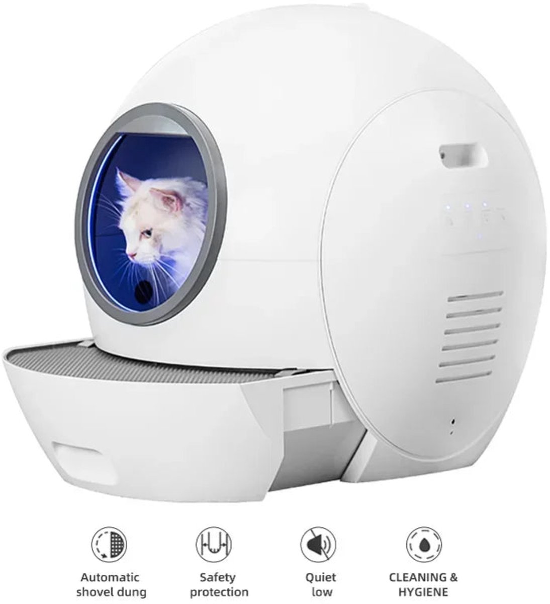 De Slimme Kattenbak Automatisch 60L Extra Groot in één oogopslag