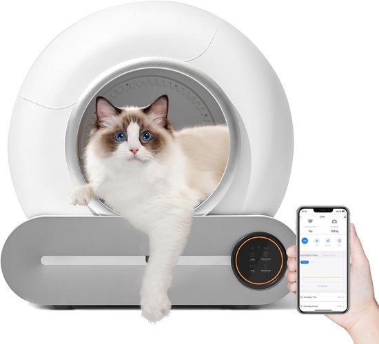 Slimme zelfreinigende kattenbak met app en gezondheidsmonitor review