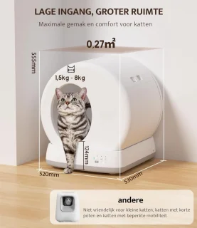 Zelfreinigende automatische kattenbak met sensor voor binnengebruik
