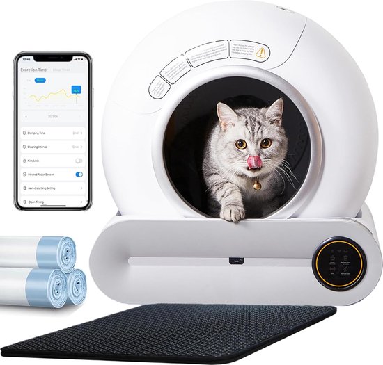 Zelfreinigende Kattenbak App-bediening inclusief Vuilniszakken en Mat review