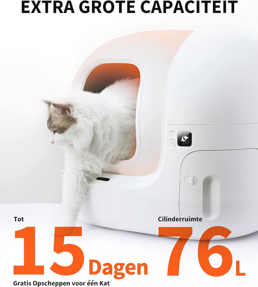 Wat vinden we goed aan de Zelfreinigende Kattenbak Slim met App Bediening