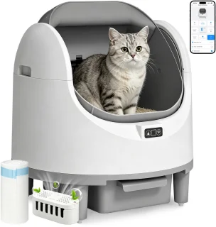 De Zelfreinigende kattenbak XXL grijs in één oogopslag