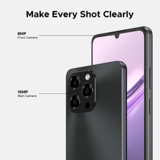 DOOGEE Note58 Pro 4G Android Mobiele Telefoon 15,32 GB + 256 GB 6250 mAh Batterij Ontgrendeld Smartphone 6,75" HD + 90 Hz AI Camera 16 MP Octa-Core Dual SIM NFC - Zwart