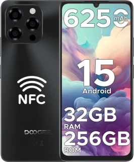 DOOGEE Note58 Pro 4G Android Mobiele Telefoon 15,32 GB + 256 GB 6250 mAh Batterij Ontgrendeld Smartphone 6,75" HD + 90 Hz AI Camera 16 MP Octa-Core Dual SIM NFC - Zwart