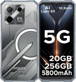 DOOGEE Blade GT Play Telephone Portable Incassable 5G Smartphone Effet de Lumière LED 6,72"+ 120Hz Dimensity D7050 20Go+256Go,Zilver