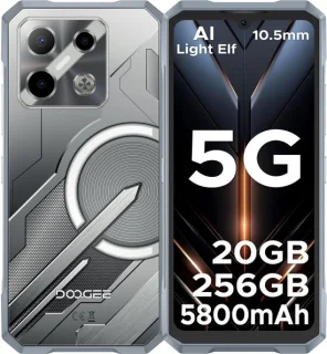 DOOGEE Blade GT Play Telephone Portable Incassable 5G Smartphone Effet de Lumière LED 6,72"+ 120Hz Dimensity D7050 20Go+256Go,Zilver