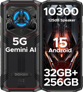DOOGEE Blade 20 Play Telefoon Draagbare Incassable 5G 32GB + 256GB, 10300mAh / 33W, Smartphone 125dB Luidsprekers Effect Lumière LED Android 15,Zilver