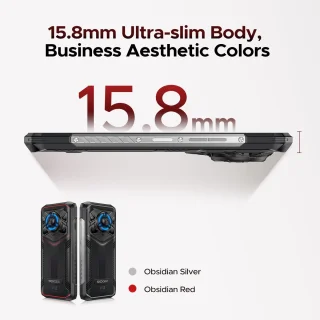 DOOGEE Blade 20 Play Telefoon Draagbare Incassable 5G 32GB + 256GB, 10300mAh / 33W, Smartphone 125dB Luidsprekers Effect Lumière LED Android 15,Zilver