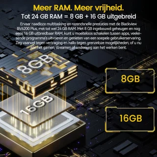 Blackview BV6200 Plus Robuuste Smartphone 8GB 256GB Oranje