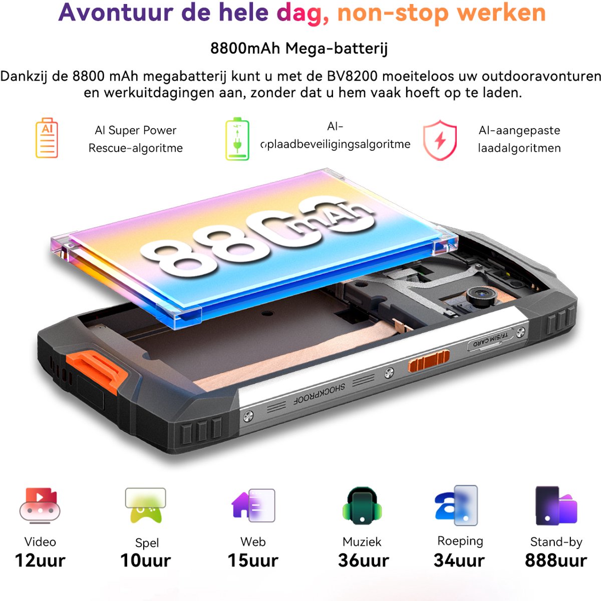Blackview BV8200 Outdoor Smartphone 256GB Zwart