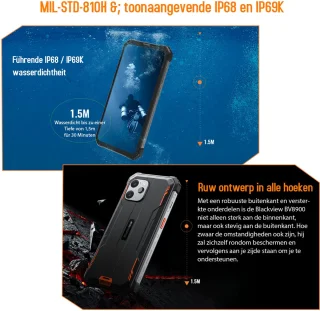 Blackview BV8900 Robuuste Smartphone 16GB 256GB Oranje