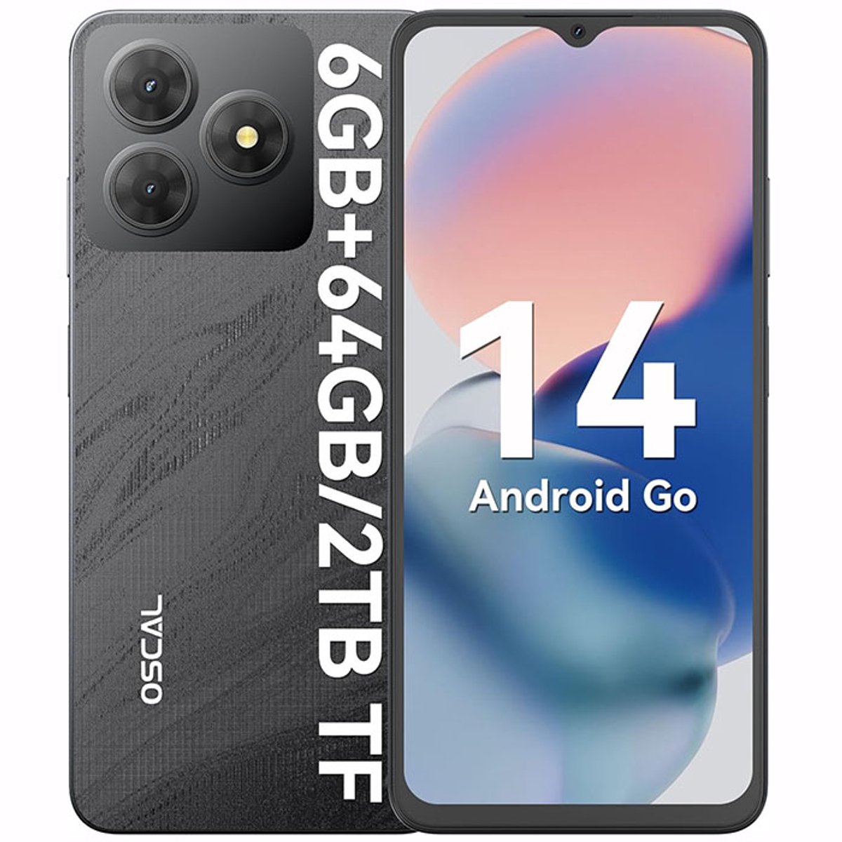 De Blackview FLAT 2C Smartphone 6,56" 6GB/64GB Dual SIM Zwart in één oogopslag