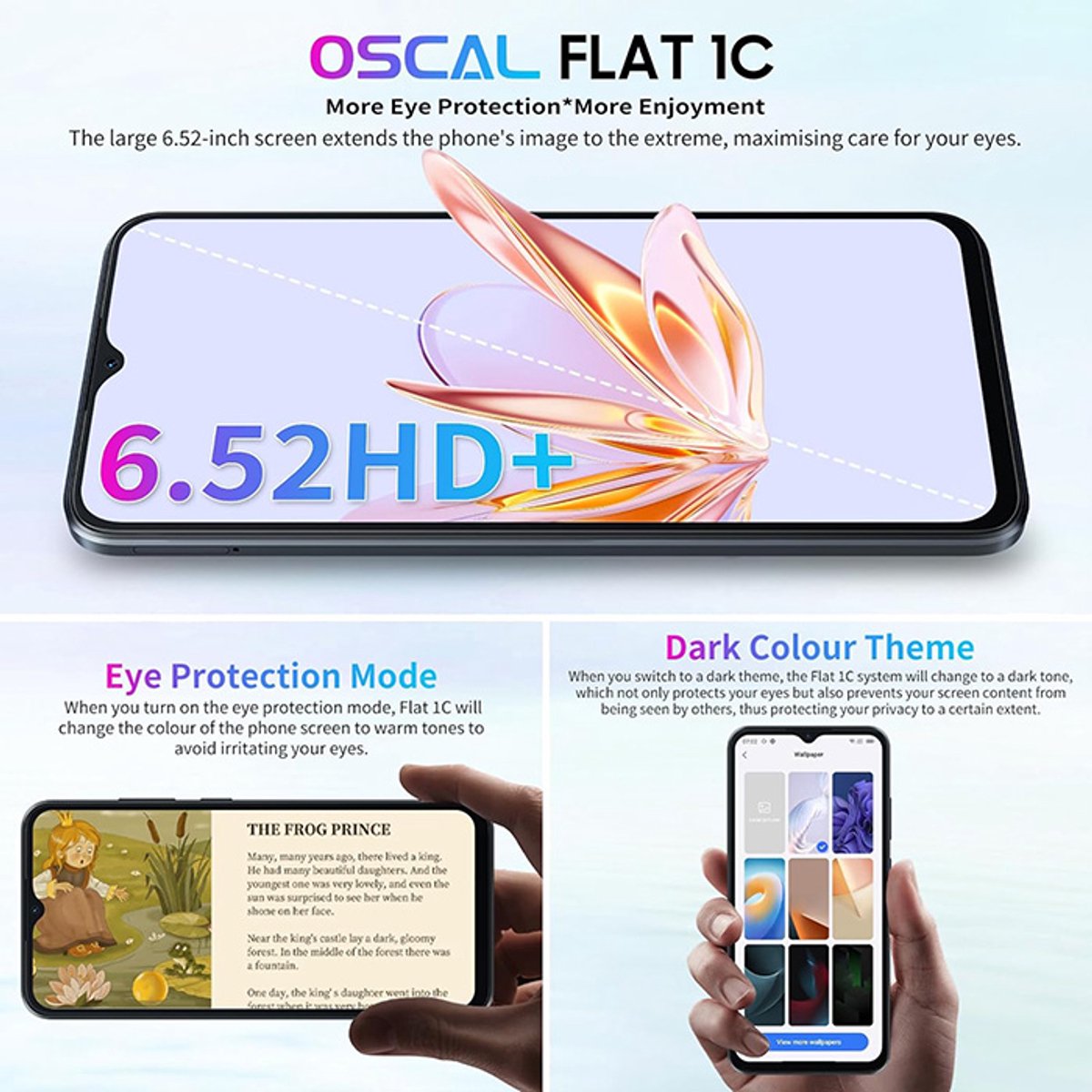 Blackview Oscal Flat 1C Smartphone Moonshade Black 4GB 32GB