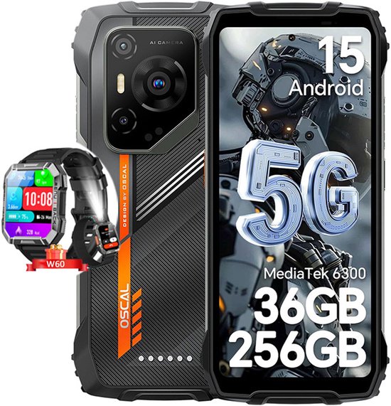 Blackview Oscal Pilot 3 5G Smartphone 36GB RAM 256GB Zwart