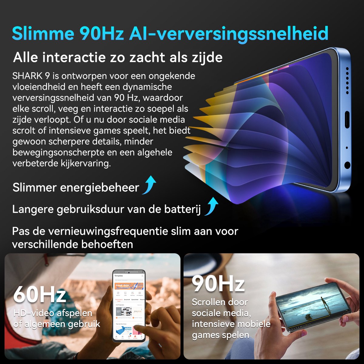 Blackview SHARK 9 Smartphone 24GB 256GB Blauw