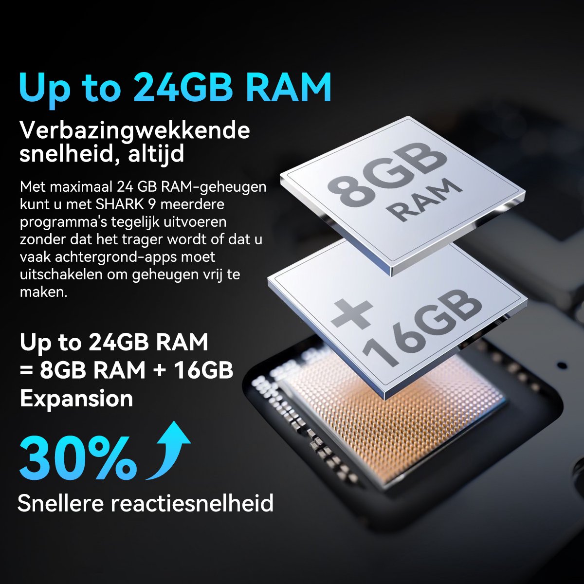 Blackview SHARK 9 Smartphone 24GB 256GB Blauw