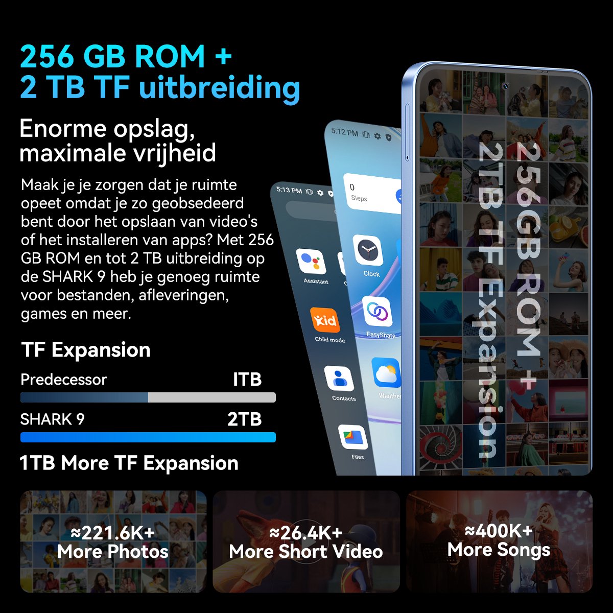 Blackview SHARK 9 Smartphone 24GB 256GB Blauw