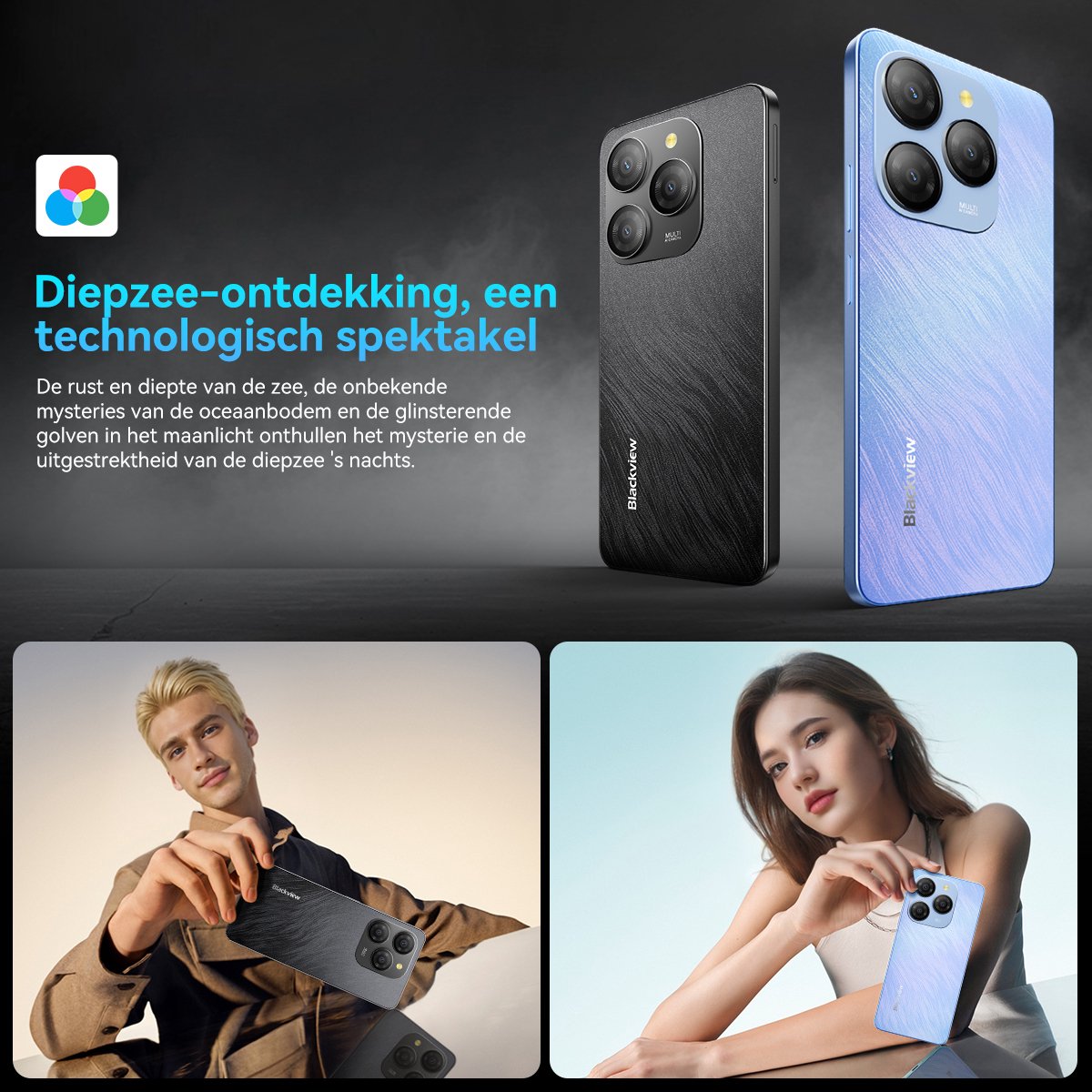 Blackview SHARK 9 Smartphone 24GB 256GB Blauw