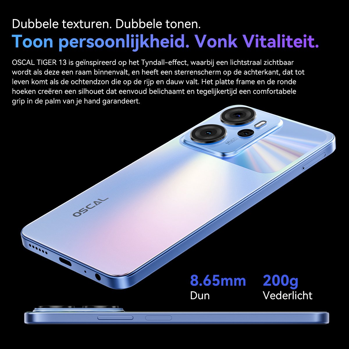 Blackview Tiger 13 5G Smartphone 24GB+256GB Blauw
